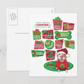 Cartes Pour Fêtes Annuelles 12 Chiens de Noël (Devant / Derrière)