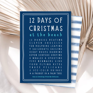 Cartes Pour Fêtes Annuelles 12 Days of Christmas Beach Style
