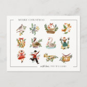 Cartes Pour Fêtes Annuelles 12 Jours de Noël (Devant)