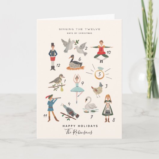 Cartes Pour Fêtes Annuelles 12 Jours de Noël (Devant)