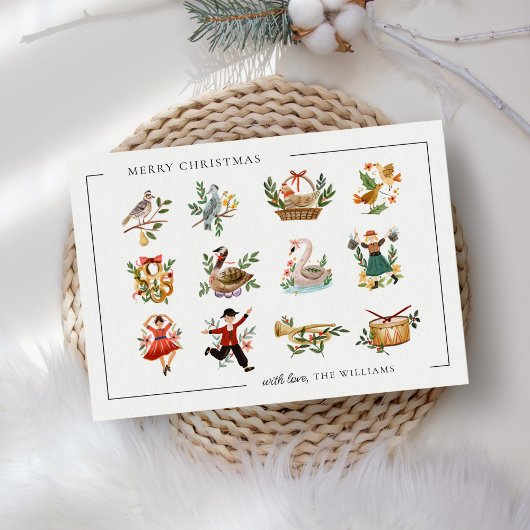Cartes Pour Fêtes Annuelles 12 Jours de Noël