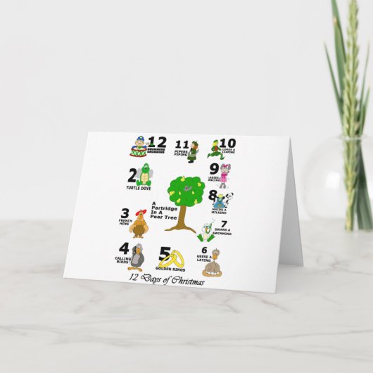 Cartes Pour Fêtes Annuelles 12 jours de Noël (Devant)
