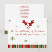 Cartes Pour Fêtes Annuelles 12 jours de Noël de plouc (Devant / Derrière)