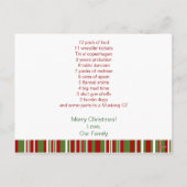 Cartes Pour Fêtes Annuelles 12 jours de Noël de plouc (Dos)