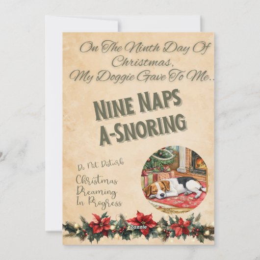 Cartes Pour Fêtes Annuelles 12 Jours De Noël Doggie 9 (Dos)