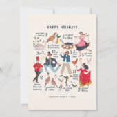 Cartes Pour Fêtes Annuelles 12 Jours de Noël Illustration classique (Devant)