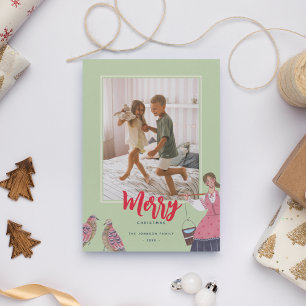 Cartes Pour Fêtes Annuelles 12 Jours de Noël photo verte