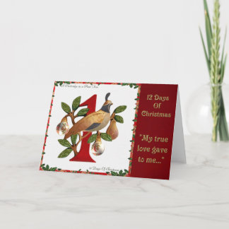 Cartes Pour Fêtes Annuelles 12 jours de perdrix de Noël dans un poirier