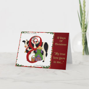 Cartes Pour Fêtes Annuelles 12 jours de traite des domestiques A de Noël huit