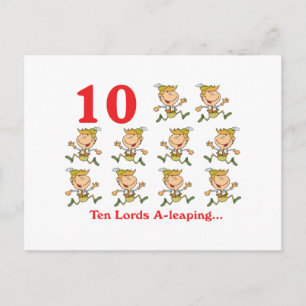Cartes Pour Fêtes Annuelles 12 jours dix seigneurs sautant