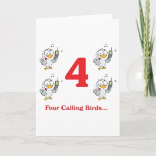 Cartes Pour Fêtes Annuelles 12 jours quatre oiseaux appelant