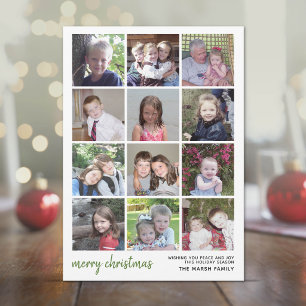 Cartes Pour Fêtes Annuelles 12 Photo Joyeux Noël avec fond botanique sauge