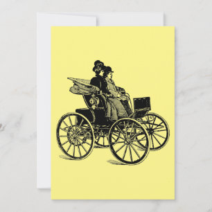 Cartes Pour Fêtes Annuelles 1800 Victorienne femme Carriage Wagon Art
