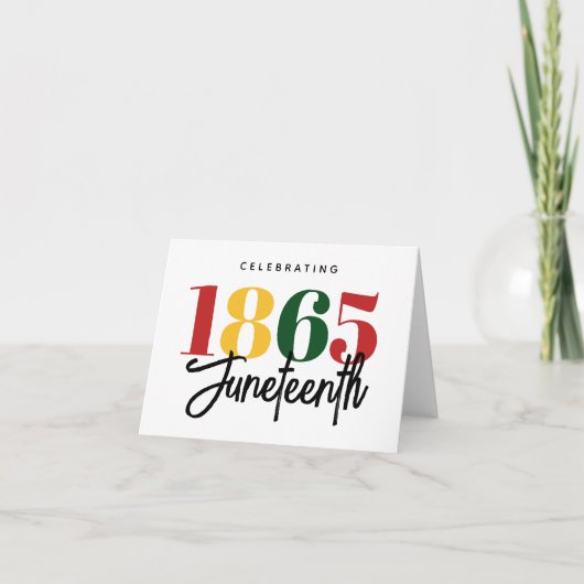 Cartes Pour Fêtes Annuelles 1865 Liberté Célébration de l'histoire noire (Devant)