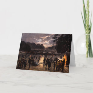 Cartes Pour Fêtes Annuelles 1870 Patinage sur glace à Londres