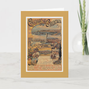 Cartes Pour Fêtes Annuelles 1890 Chemins de fer orientaux vers Constantinople