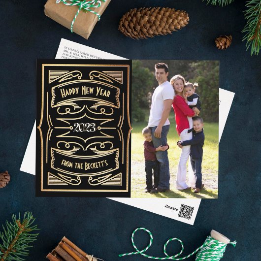 Cartes Pour Fêtes Annuelles 1920'S Gatsby Typografy New Year