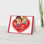 Cartes Pour Fêtes Annuelles 1950 mignonne garçon fille Custom Saint-Valentin (Devant)