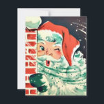 Cartes Pour Fêtes Annuelles 1950 Retro Vintage Noël Père Noël Winking<br><div class="desc">1950 Retro Vintage Christmas Père Noël Winking Holiday Card.</div>