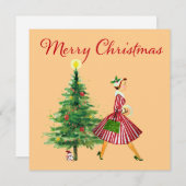 Cartes Pour Fêtes Annuelles 1950 Vierge de Noël (Devant / Derrière)