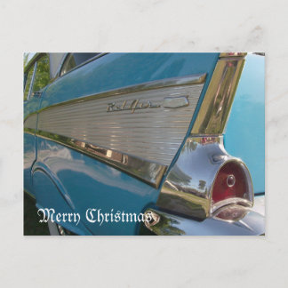 Cartes Pour Fêtes Annuelles 1957 Chevy Postcard Merry Christmas Card