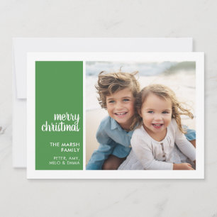 Cartes Pour Fêtes Annuelles 1 Photo Collage Minimal Noël vert