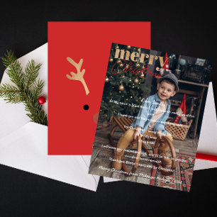 Cartes Pour Fêtes Annuelles 1 Photo Moderne Joyeux Noël Cher Père Noël Liste d