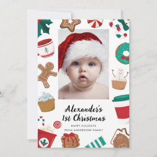 Cartes Pour Fêtes Annuelles 1er bébé Noël Une photo Joyeux Noël