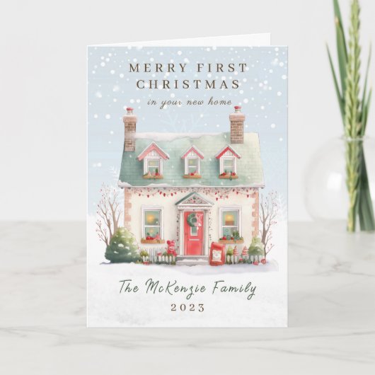 Cartes Pour Fêtes Annuelles 1er Noël à New Home (Devant)