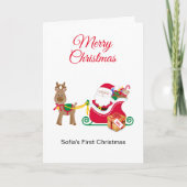 Cartes Pour Fêtes Annuelles 1er Noël Baby's Personalize Nom Père Noël (Devant)