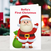 Cartes Pour Fêtes Annuelles 1er Noël Baby's Personalize Nom Père Noël