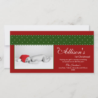 Cartes Pour Fêtes Annuelles 1er Noël Carton Photocard (rouge)