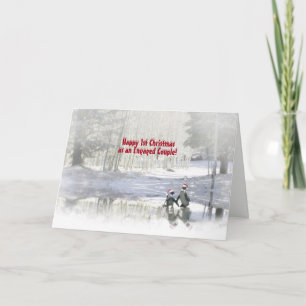 Cartes Pour Fêtes Annuelles 1er Noël en couple mignon engagé