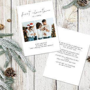 Cartes Pour Fêtes Annuelles 1er Noël en famille 2 Photos Annonce de naissance
