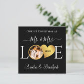 Cartes Pour Fêtes Annuelles 1er Noël en tant que M. Mme Newlyweds (Debout devant)