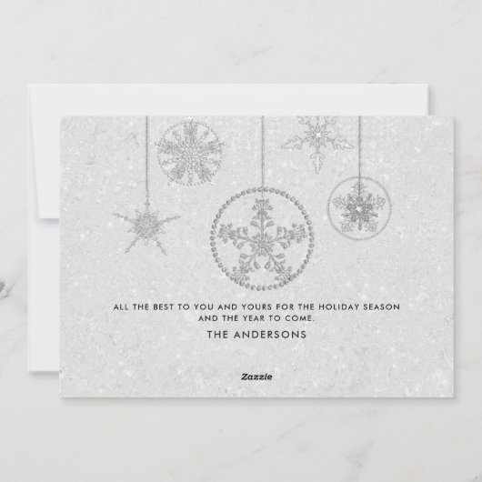 Cartes Pour Fêtes Annuelles 1er Noël Marié Blanc Éclairage Photo moderne (Dos)