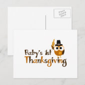 Cartes Pour Fêtes Annuelles 1er Thanksgiving de bébé (Devant / Derrière)