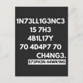 CARTES POUR FÊTES ANNUELLES 1N73LL1G3NC3 15 7H3 4B1L17Y 70 4D4P7 70 CH4NG3. (Devant)