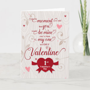 Cartes Pour Fêtes Annuelles 1re Saint Valentin Romantique et tendre Coeur roug