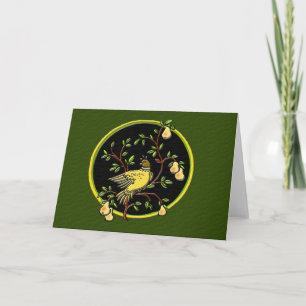 Cartes Pour Fêtes Annuelles 1st Day of Christmas Card (Green/Blank)