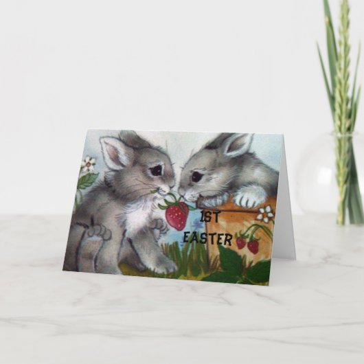 Cartes Pour Fêtes Annuelles "1st EASTER BUNNIE VOUS SOUHAITE !" (Devant)
