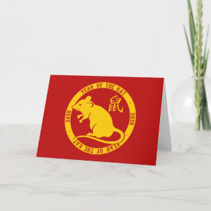 Cartes Pour Fêtes Annuelles 2020 Année Du Rat Cute