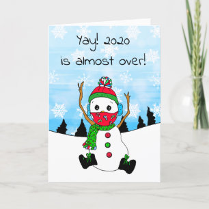 Cartes Pour Fêtes Annuelles 2020 est presque terminé Masque de neige Noël
