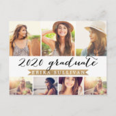 Cartes Pour Fêtes Annuelles 2020 Graduation Script Photo Collage Party White (Devant)