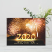 Cartes Pour Fêtes Annuelles 2020 Joyeux Nouvel An Elegant Feu d'artifice Salut (Debout devant)