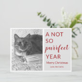 Cartes Pour Fêtes Annuelles 2020 Noël année pas si parfaite chat drôle/animaux (Debout devant)