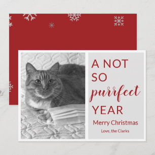 Cartes Pour Fêtes Annuelles 2020 Noël pas si parfait année drôle chat/animal