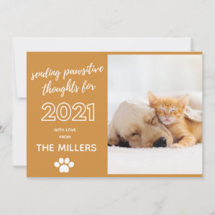 Cartes Pour Fêtes Annuelles 2021 bonne année pensées positives drôle d'animal