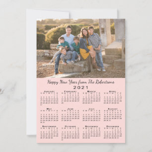 Cartes Pour Fêtes Annuelles 2021 Calendrier Corail clair 2 Photos Bonne année