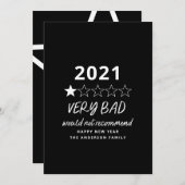 Cartes Pour Fêtes Annuelles 2021 mauvaise année en examen 5 étoiles (Devant / Derrière)